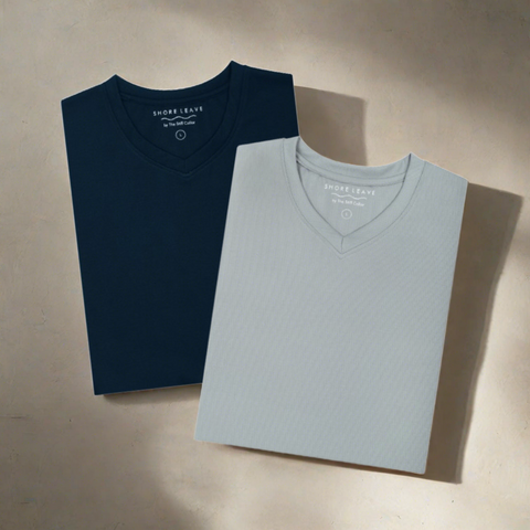 Grey Mandarin Collar Cotton T-shirt