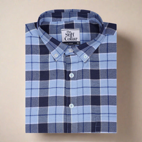 Camel Black Check Flannel Button Down Casual Shirt