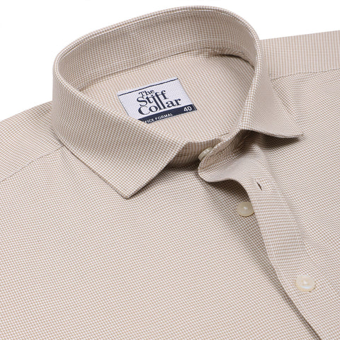 Navy Herringbone Denim Button Down Collar Regular Fit Shirt