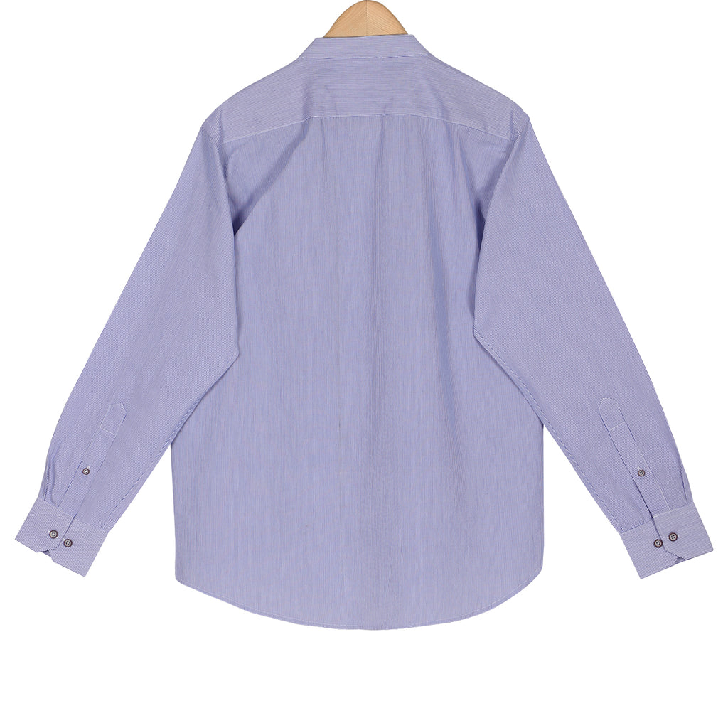 Blue Pinstripes Cotton Full Sleeve Premium Kurta Shirt