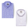 White Oxford Half Sleeve And Vichy Blue Gingham Button-Down Full Sleeve Cotton Shirt Combo