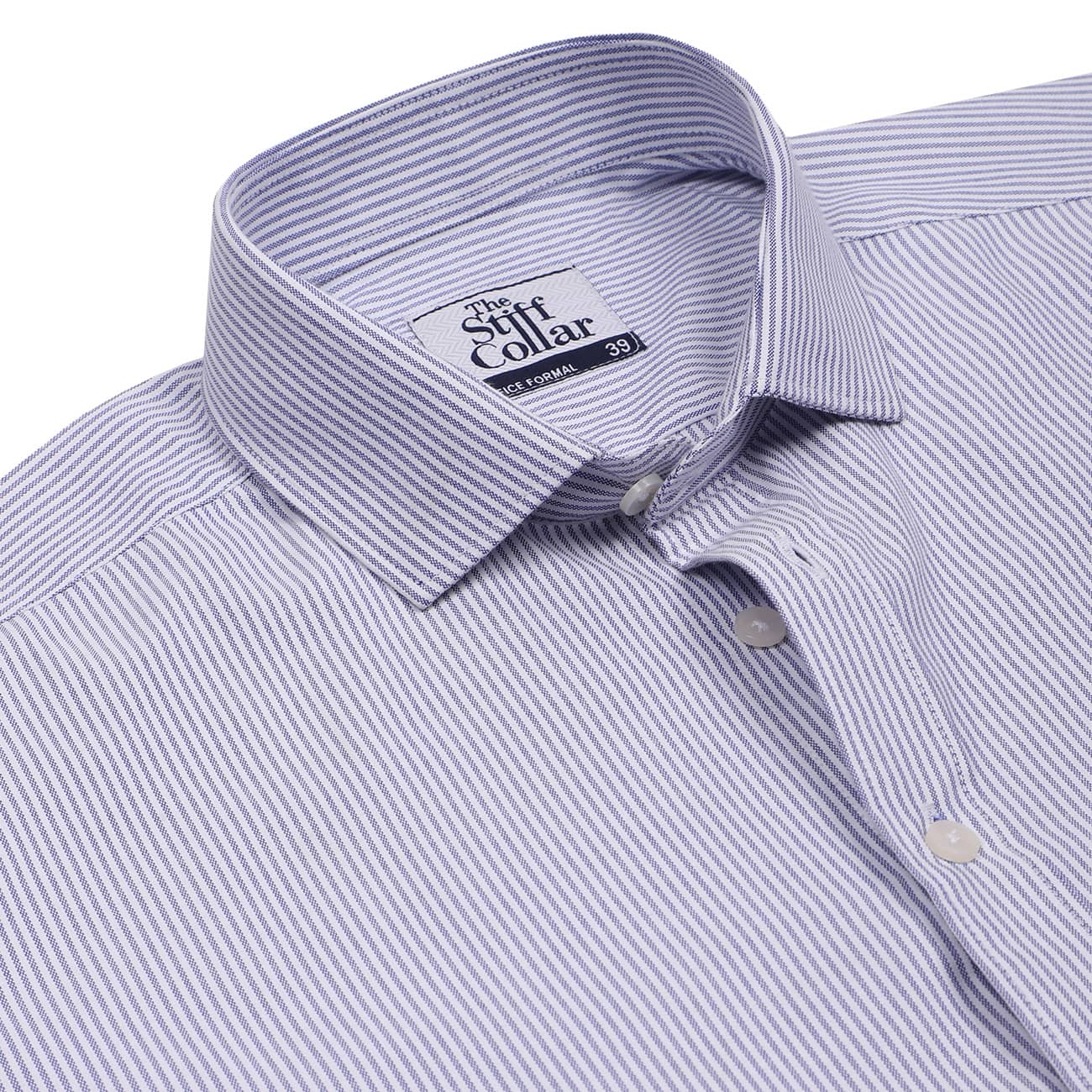 Sky Blue Oxford Stripes Half Sleeves Cotton Shirt