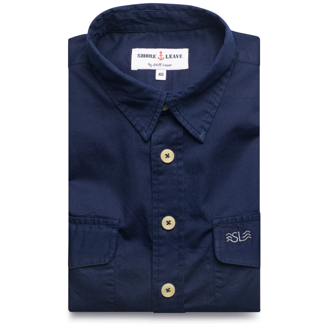 Electric Navy Twill Enzyme Washed Texas Shirt