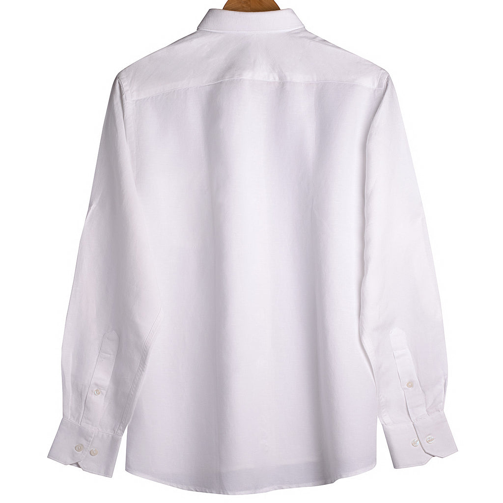 Frost White Linen Regular Fit Shirt