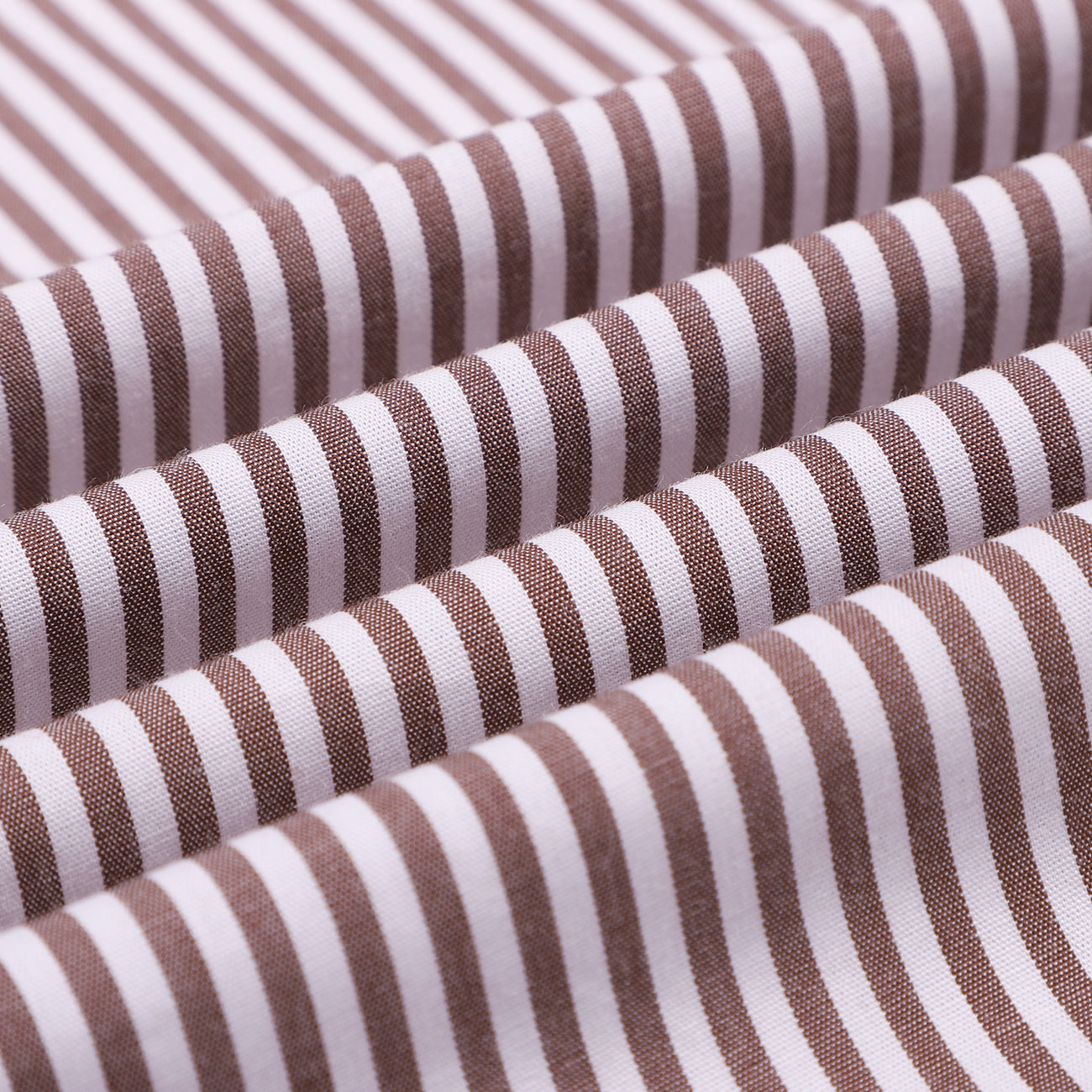 Pecan Brown Candy Stripe Cotton Shirt