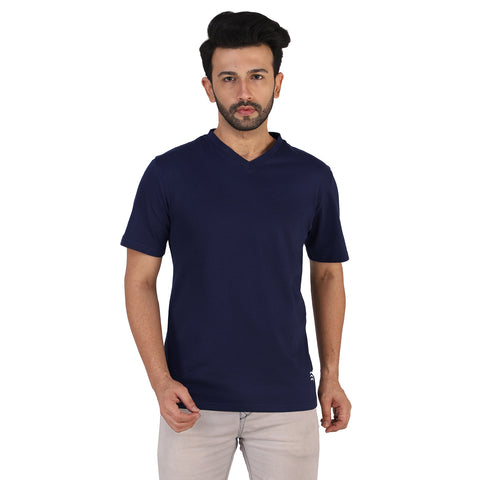 Round neck Soft Cotton T-shirt Combo Pack Of 3 (Blue, Navy, Grey)