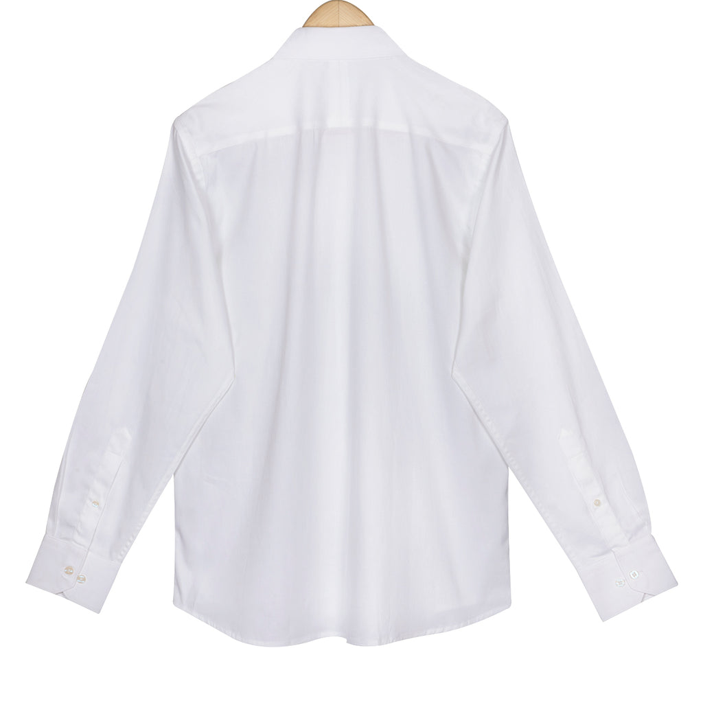 Warm White Birdseye Dobby 2 Ply Giza Cotton Regular Fit Shirt