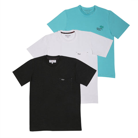 Soft Premium Henley T-shirt Combo Pack Of 3  (White, Grey, Black)