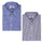 Premium Blue Ultramarine Checks and Navy Candy Stripes Button Down Collar Cotton Shirt Combo