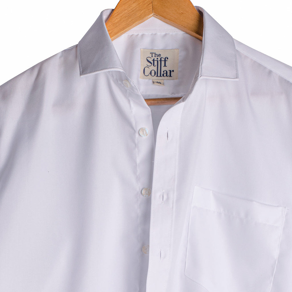 White Oxford Half Sleeve And Vichy Blue Gingham Button-Down Cotton Shirt Combo