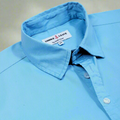Breeze Blue Twill Double Flap Pocket Slim Fit Casual Shirt