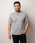 Armour Grey Pure Cotton Slub Henley T-Shirt