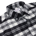 White Black Check Flannel Button Down Casual Shirt