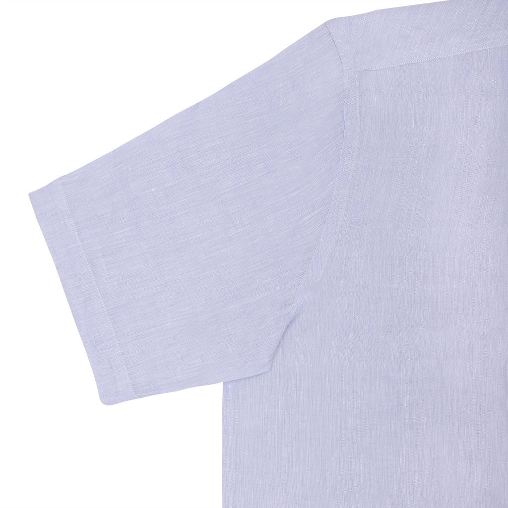 Breeze Blue Pure Linen Half Sleeve Shirt