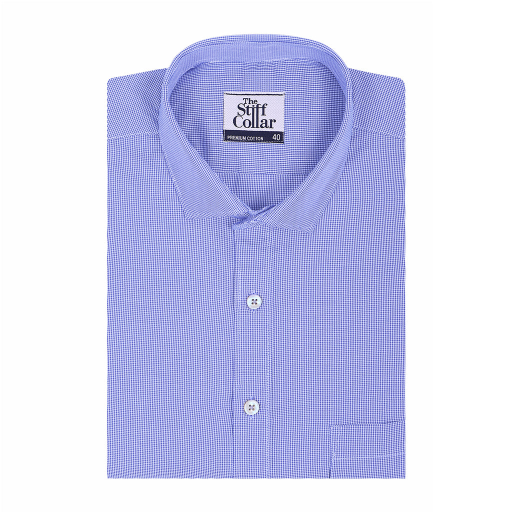 Light Blue Micro Houndstooth Executive Shirt