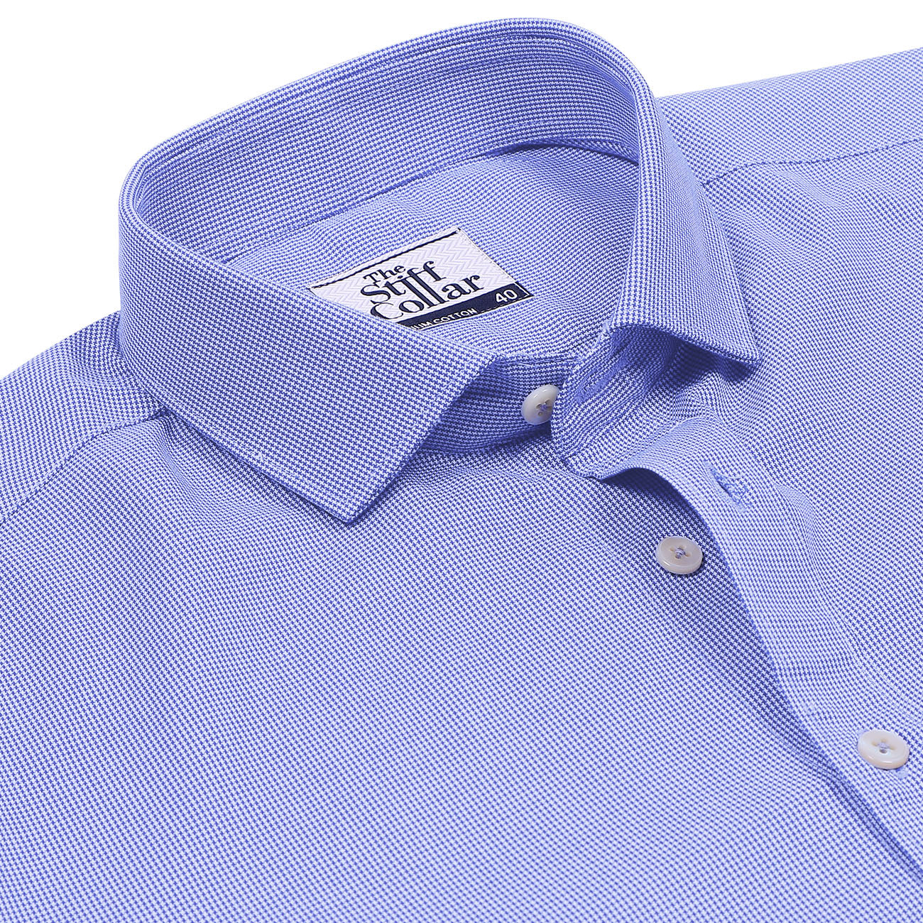 Light Blue Micro Houndstooth Executive Shirt