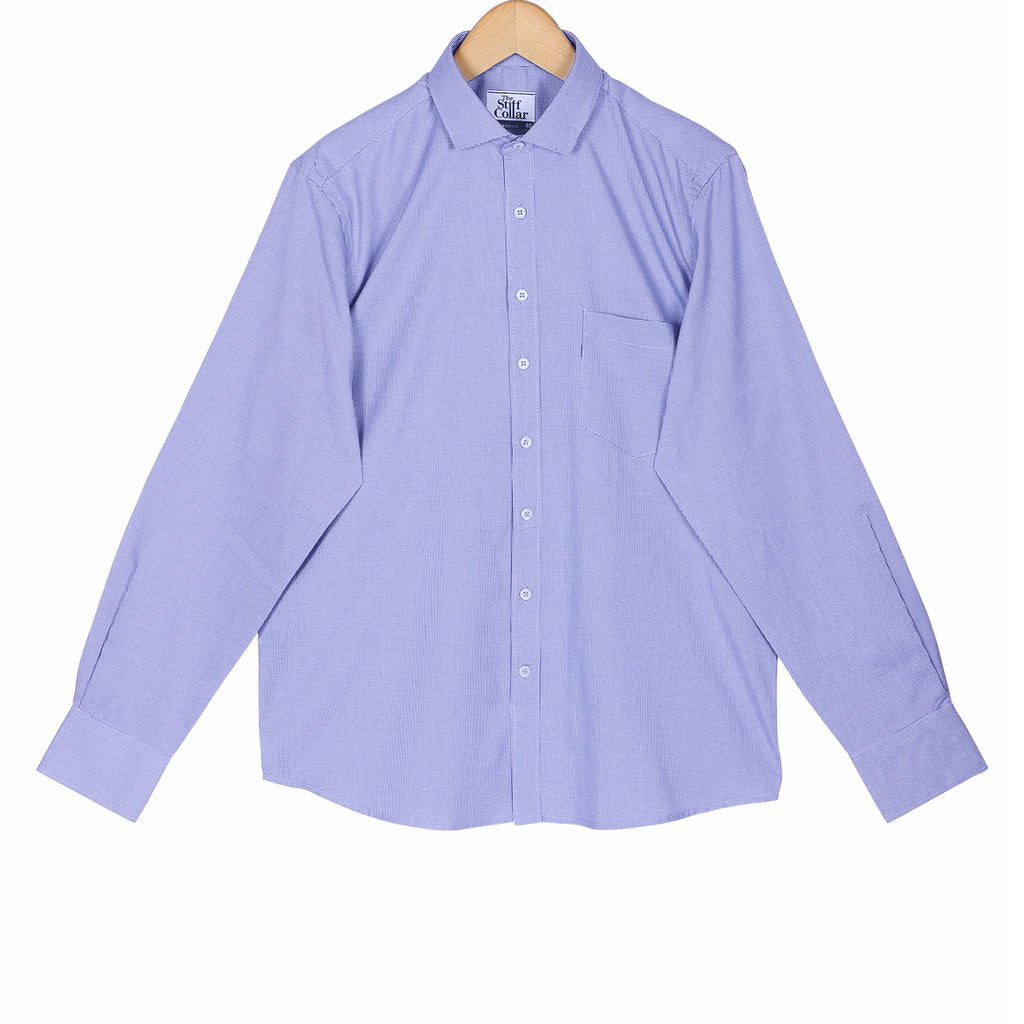 Light Blue Micro Houndstooth Executive Shirt