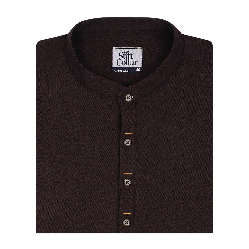 Maroon Melange Full Sleeve Premium Kurta Shirt