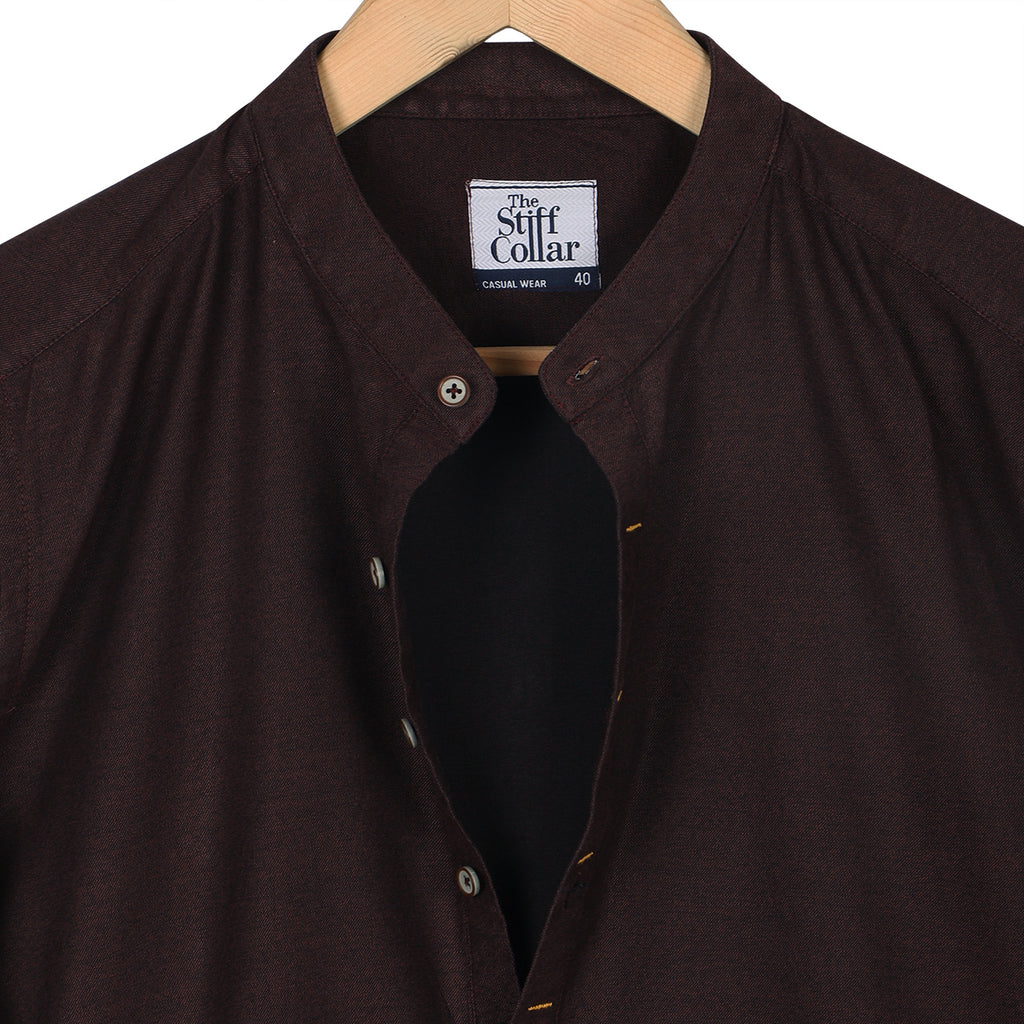 Maroon Melange Full Sleeve Premium Kurta Shirt