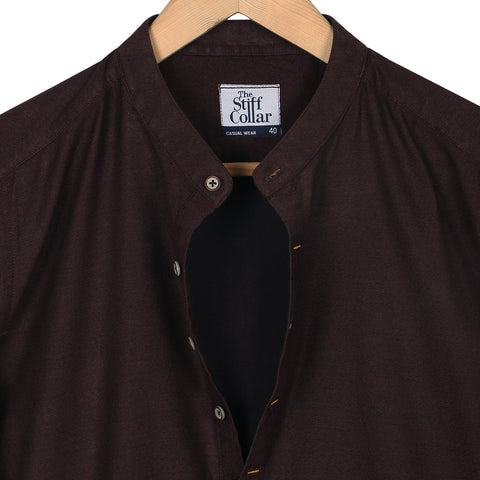 Navy Mandarin Collar Premium T-shirt