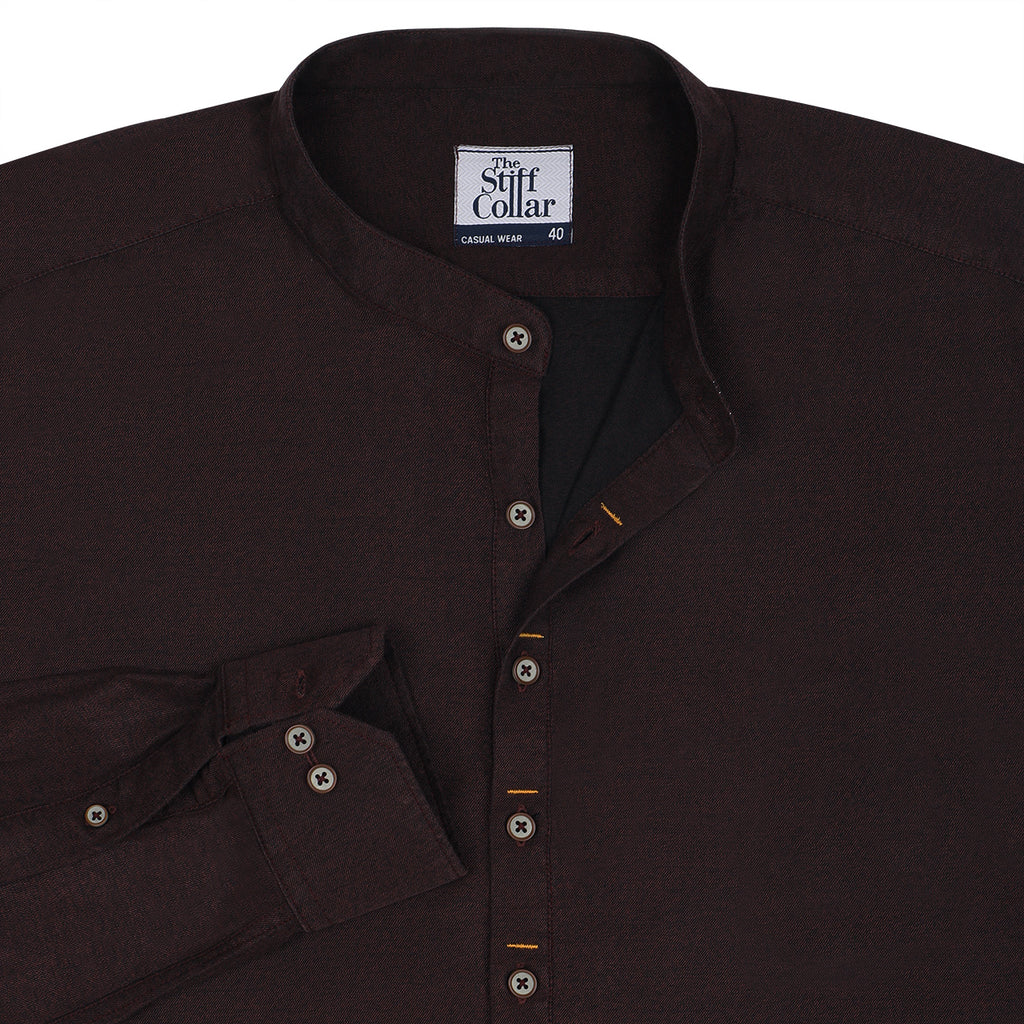 Maroon Melange Full Sleeve Premium Kurta Shirt