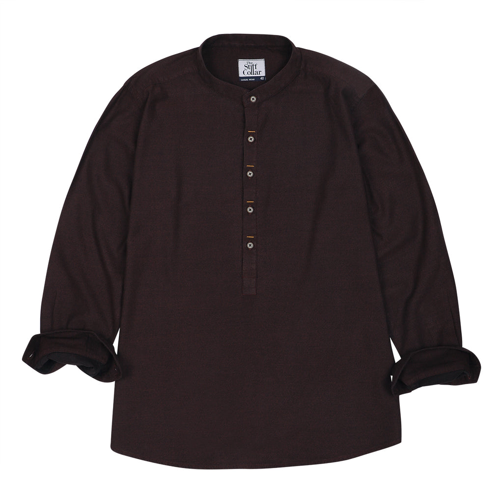 Maroon Melange Full Sleeve Premium Kurta Shirt