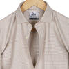 Light Apricot Houndstooth Half Sleeves Cotton Shirt