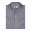 Carbon Black Houndstooth Button Down 2 Ply Cotton Shirt