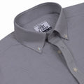 Carbon Black Houndstooth Button Down 2 Ply Cotton Shirt
