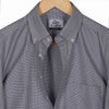 Carbon Black Houndstooth Button Down 2 Ply Cotton Shirt