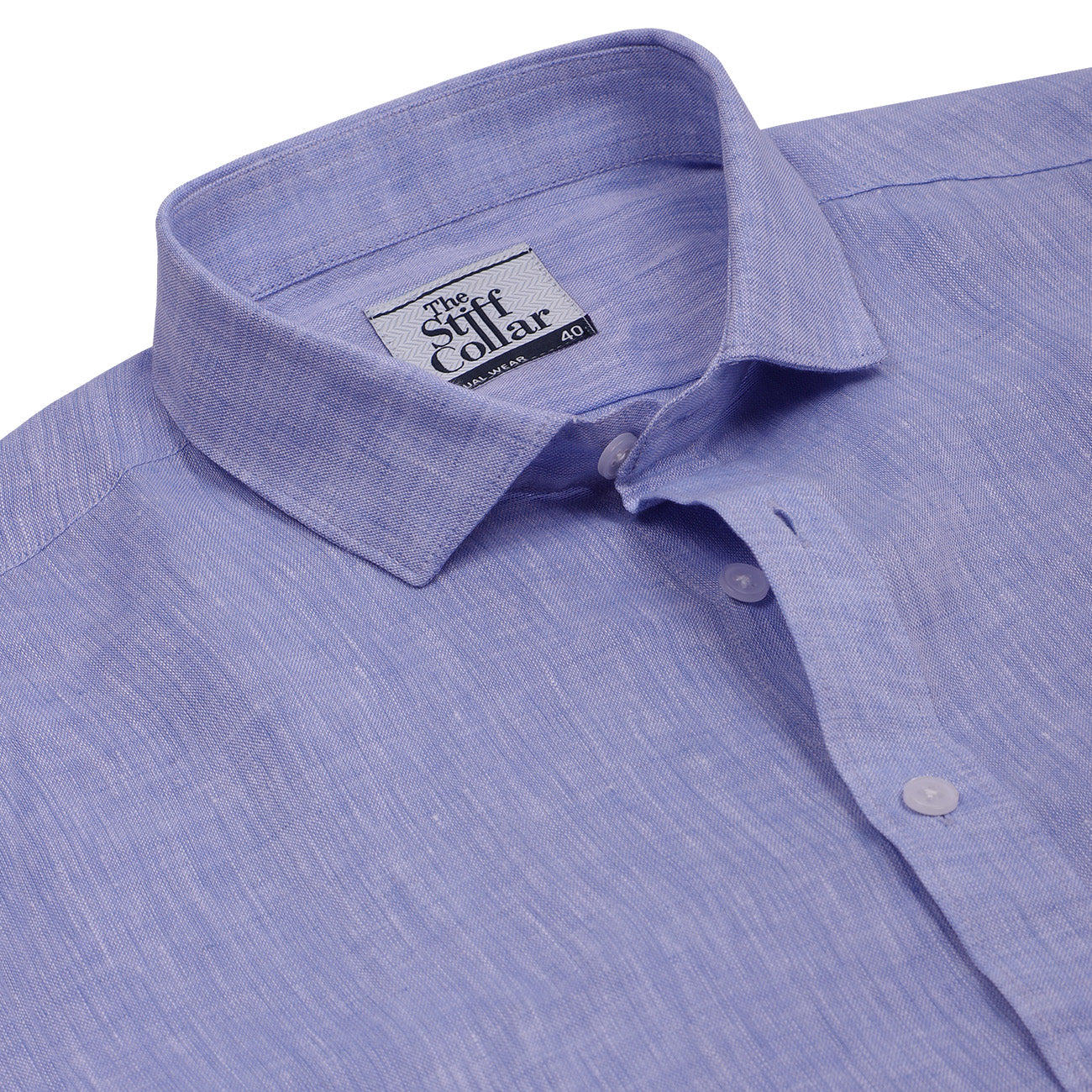 Fresh Blue Pure Linen Half Sleeve Shirt