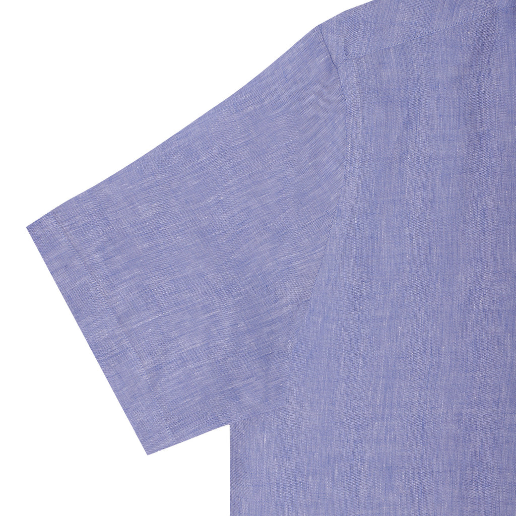 Fresh Blue Pure Linen Half Sleeve Shirt