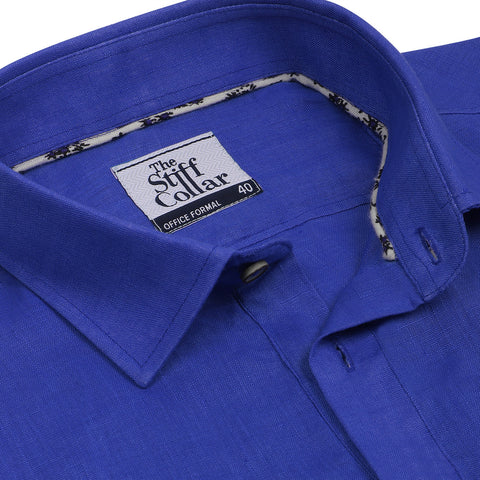 Premium Metallic Blue Mélange Casual Shirt
