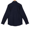 Navy Satin Regular Fit Cotton Shirt