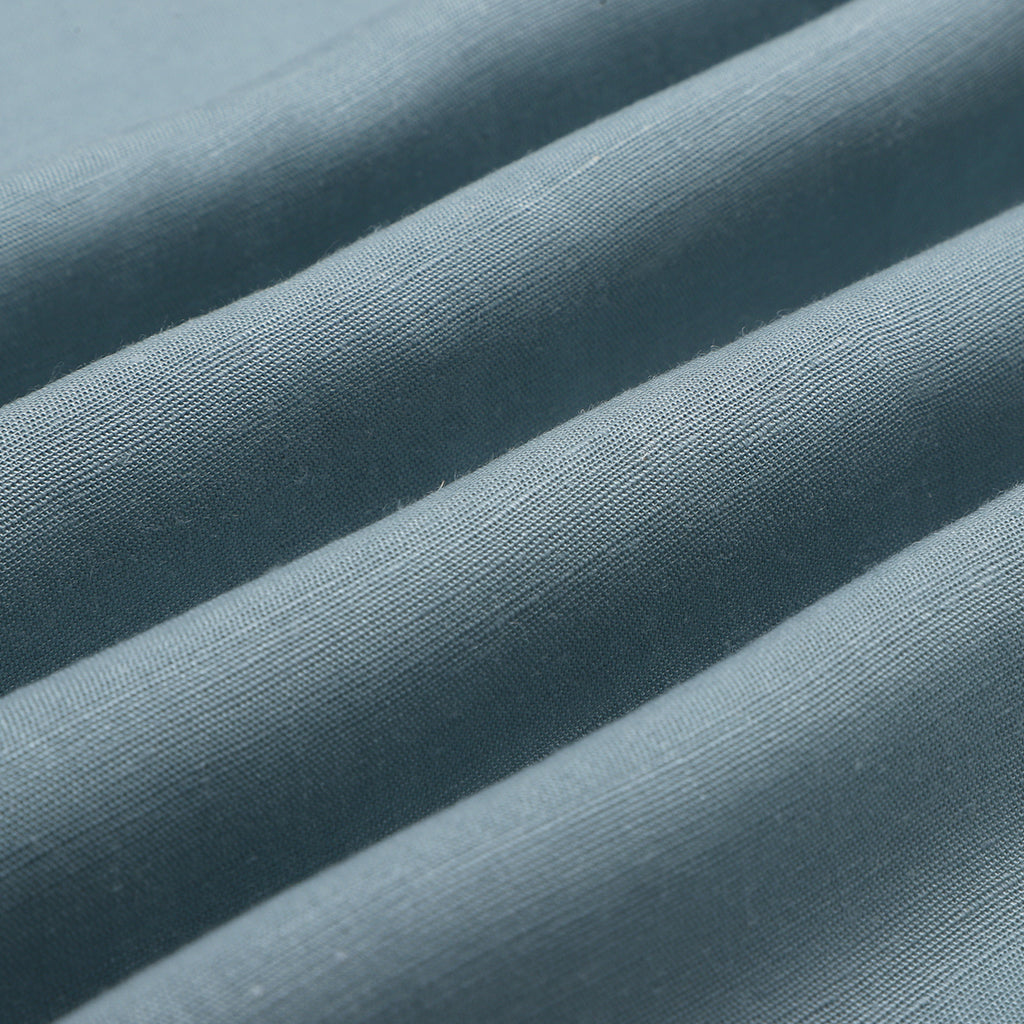 Teal Blue Pure Linen Half Sleeve Shirt