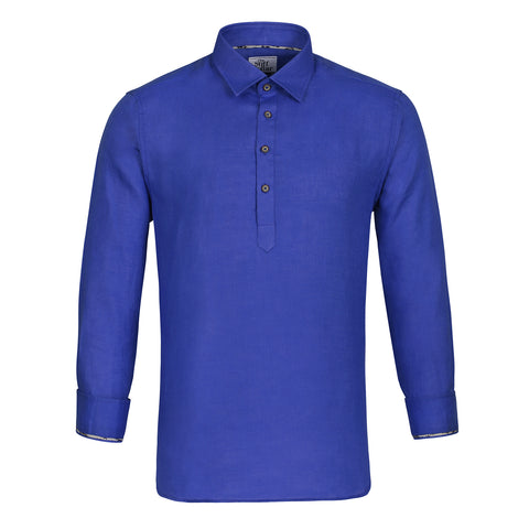 Midnight Blue Soft Cotton Henley T-shirt