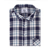 Scottish Navy White Brushed Checks Regular Fit Cotton Shirt