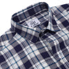 Scottish Navy White Brushed Checks Regular Fit Cotton Shirt