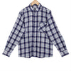 Scottish Navy White Brushed Checks Regular Fit Cotton Shirt