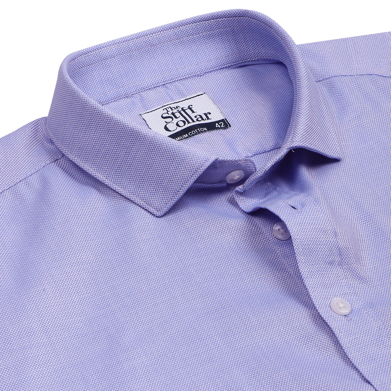 Luthai Glass Blue Dobby Half Sleeve 2 Ply Giza Cotton Shirt