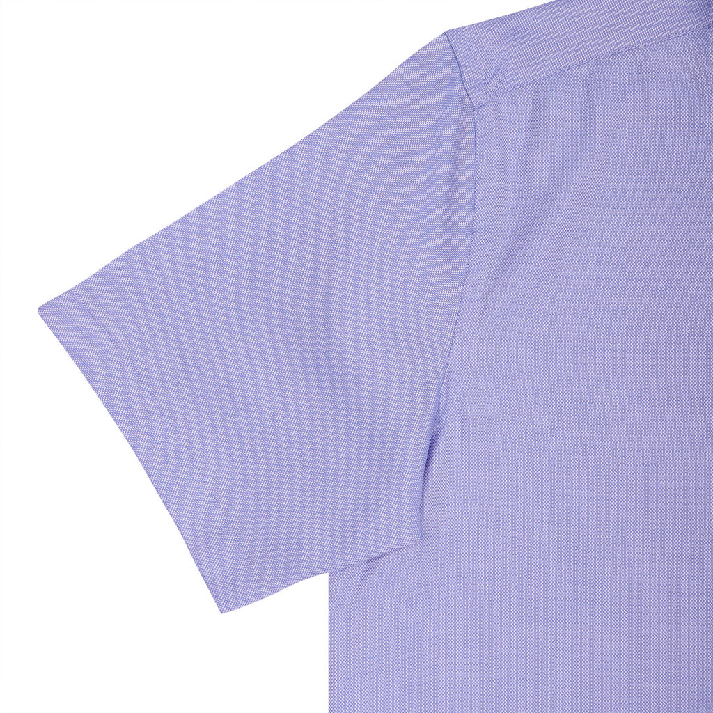 Luthai Glass Blue Dobby Half Sleeve 2 Ply Giza Cotton Shirt