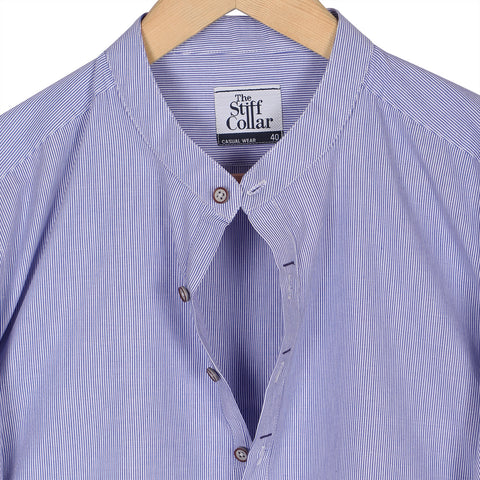 Indigo Blue Silky Denim Button Down Collar Shirt
