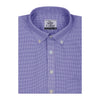 Cobalt Blue Houndstooth Button Down 2 Ply Cotton Shirt