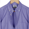 Cobalt Blue Houndstooth Button Down 2 Ply Cotton Shirt