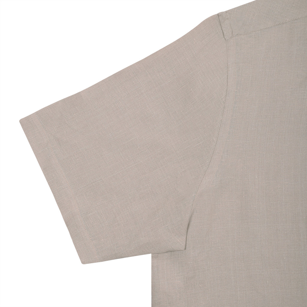 Sand Beige Pure Linen Half Sleeve Shirt