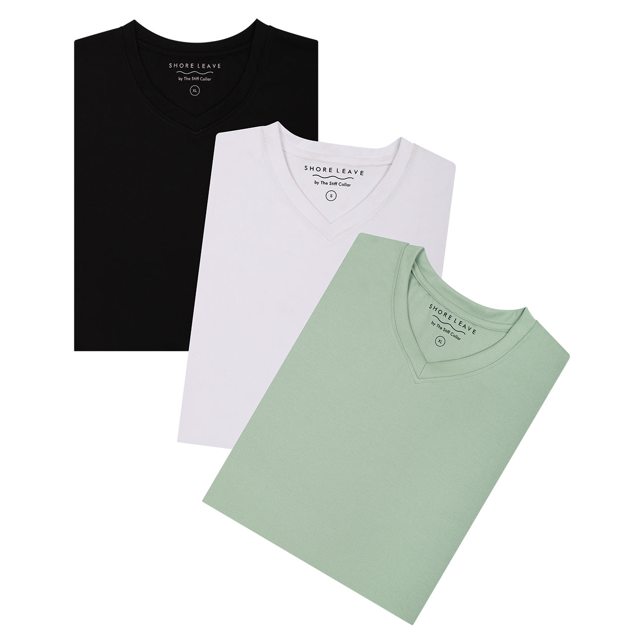Premium Imported V Neck T-shirt Combo Pack Of 3  (White, Pista Green, Black)