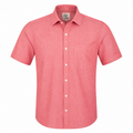 Salmon Red Oxford Half Sleeve Cotton Shirt