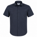 Deep Black Jaquard Half Sleeve Premium Giza Cotton Shirt