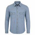 Light Blue Ice Washed Denim Shirt