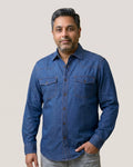 Classic Blue Indigo Washed Denim Shirt
